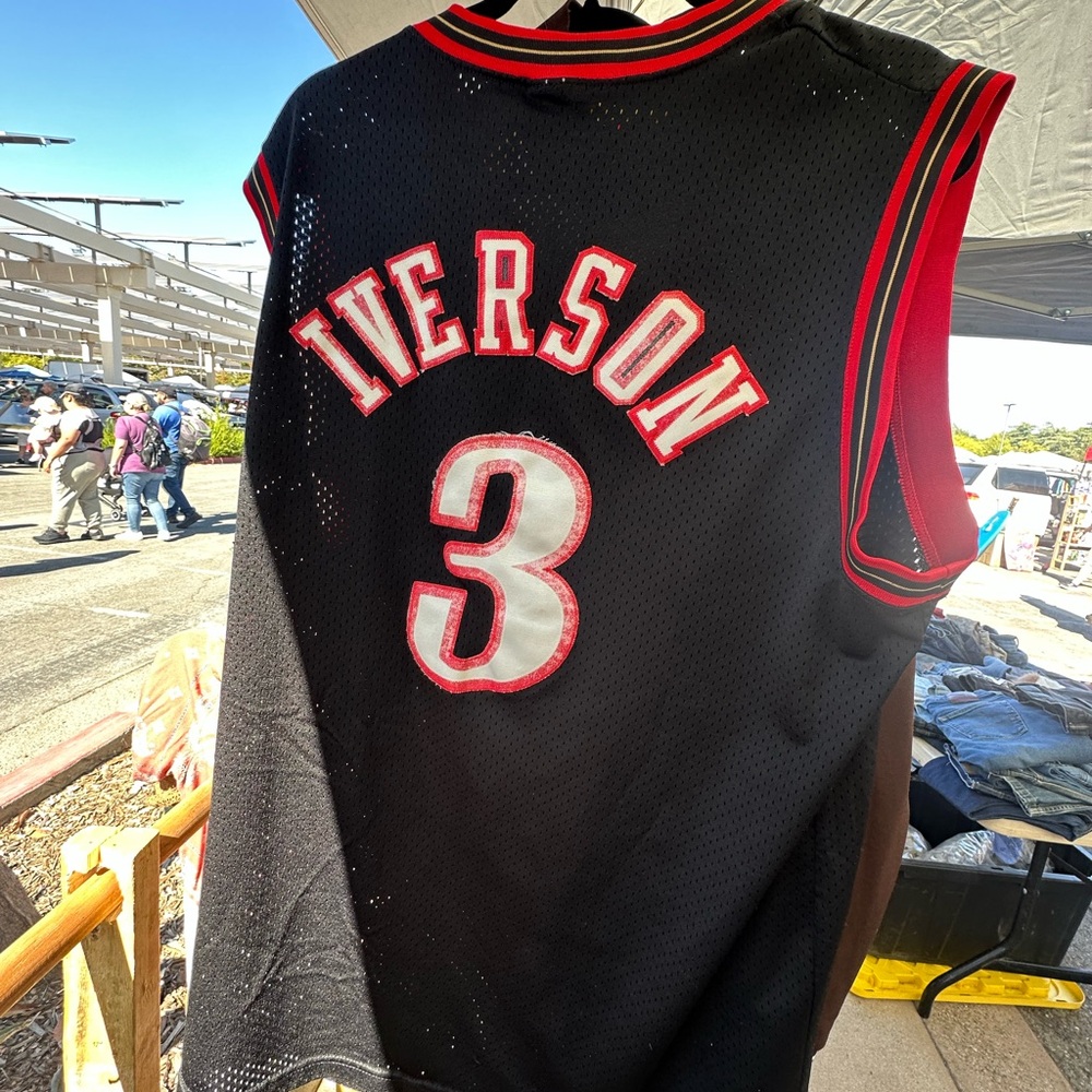 Nike Black and Red Iverson Jersey